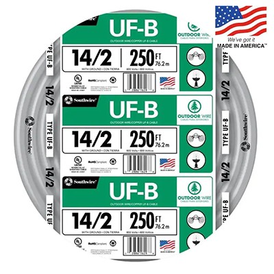 Southwire 250-ft 14/2 UF Wire (By-the-Roll)