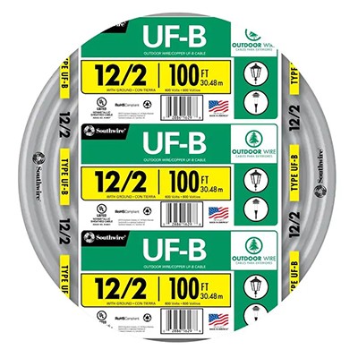 100-ft 12/2 UF Wire (By-the-Roll)