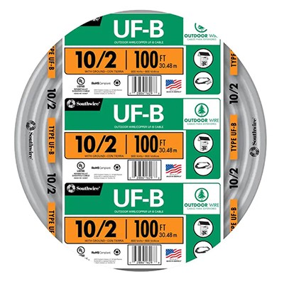 100-ft 10/2 UF Wire (By-the-Roll)