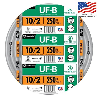 Southwire 250-ft 10/2 UF Wire (By-the-Roll)