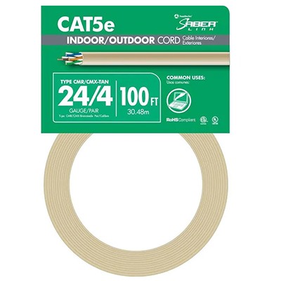 Southwire Southwire 100-ft 24/4 CAT 5E Indoor/Outdoor Beige Data Cable Coil