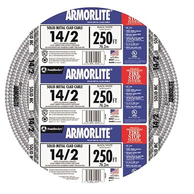 Southwire Armorlite 250-ft 14/2 Solid Aluminum MC Cable