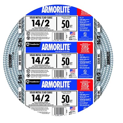 Southwire Armorlite 50-ft 14/2 Solid Aluminum MC Cable