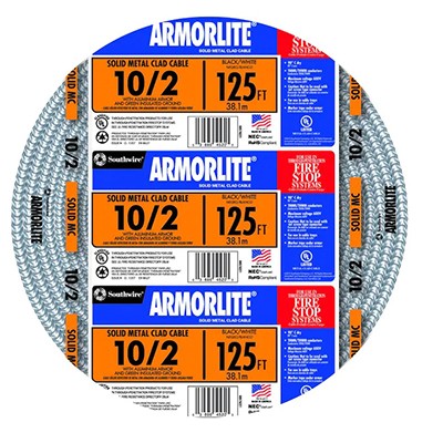 Armorlite 125-ft 10/2 Solid Aluminum MC Cable