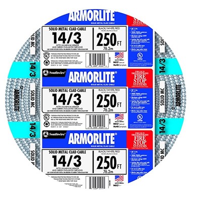 Armorlite 250-ft 14/3 Solid Aluminum MC Cable