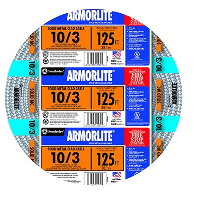 Armorlite 125-ft 10/3 Solid Aluminum MC Cable
