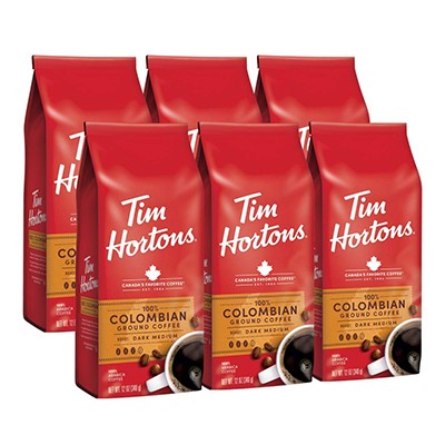 Tim Hortons Colombian, Medium-Dark Roast Ground Coffee, 100% Arabica, 72 Ou